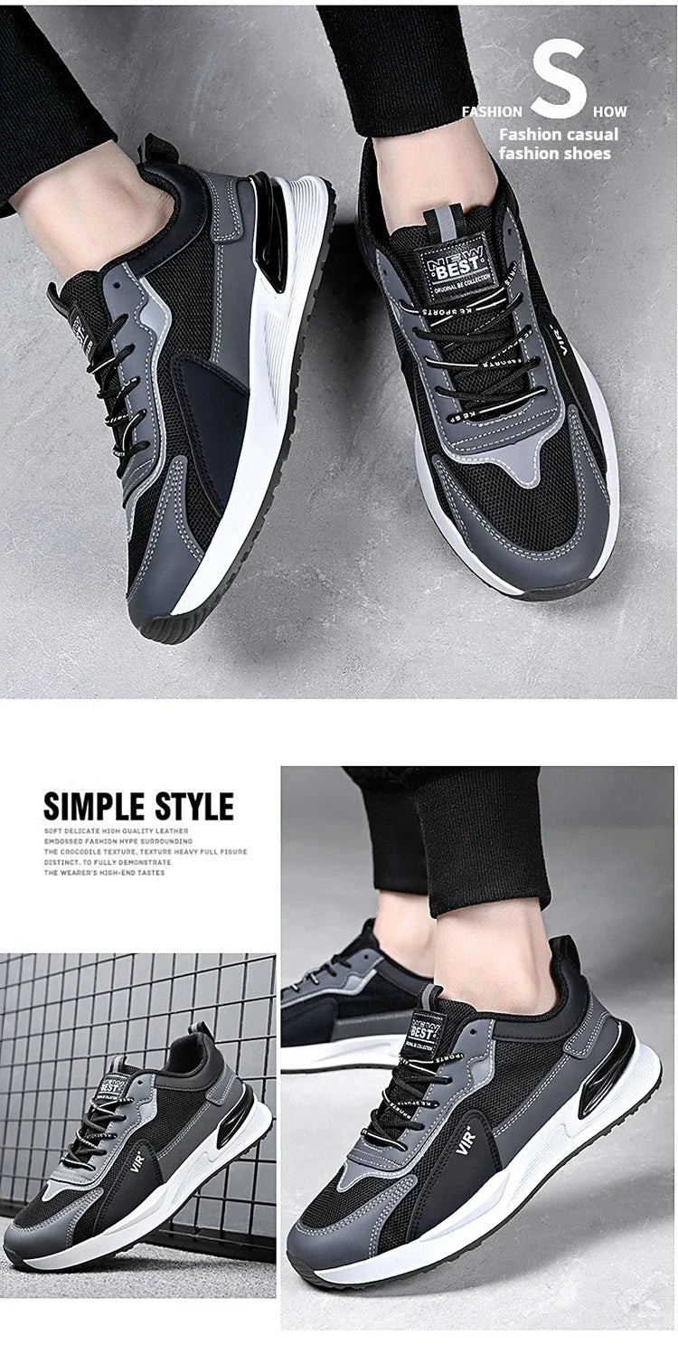 Men Shoes 2024 New Fashion Sneakers for Men Leather Shoes Comfort Lightweight Casual Shoes Outdoor WalkingFootwear