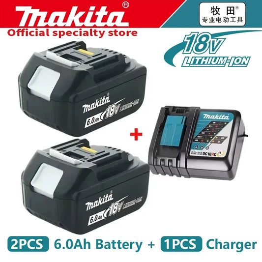 Makita 18V Battery, Rechargeable 6.0Ah Lithium Battery Replacing Makita 18V-BL1830, BL1840 BL1850 BL1860B BL1860 Tool Batteries