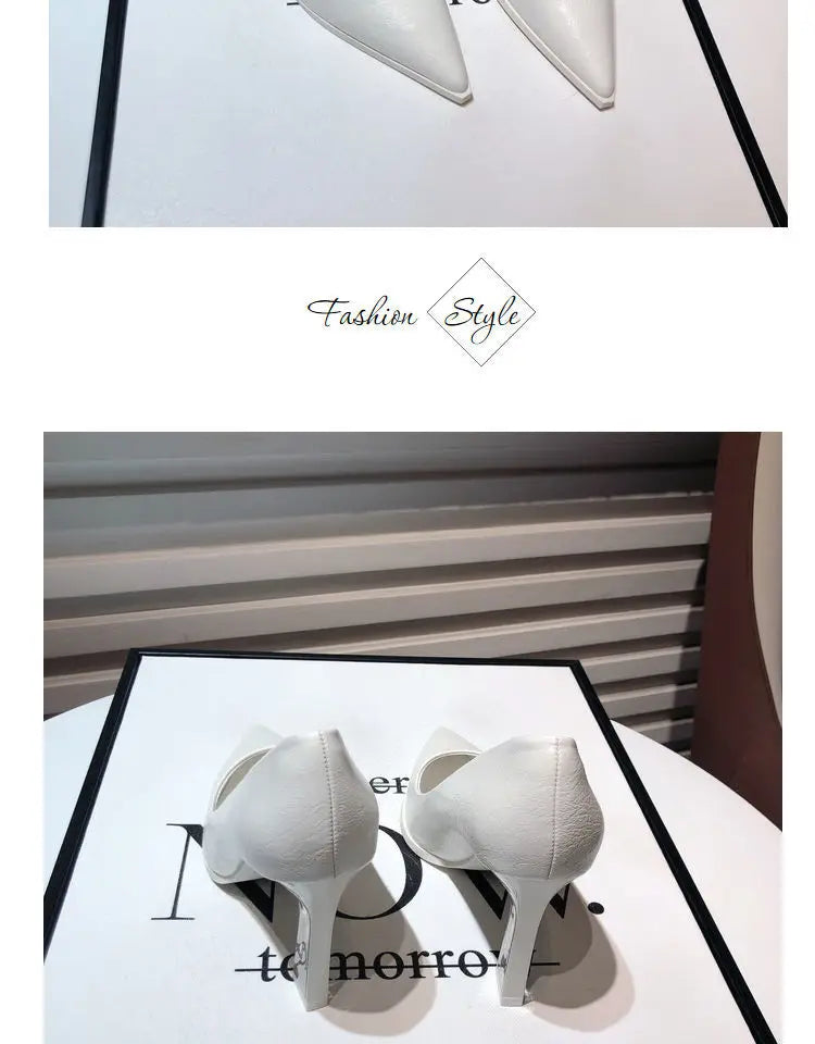 Comemore 2022 New Trend Women Summer Shoes Elegant elegant High Heels French Pointed Stiletto Office Girls' Shoes Zapatos De Mujer