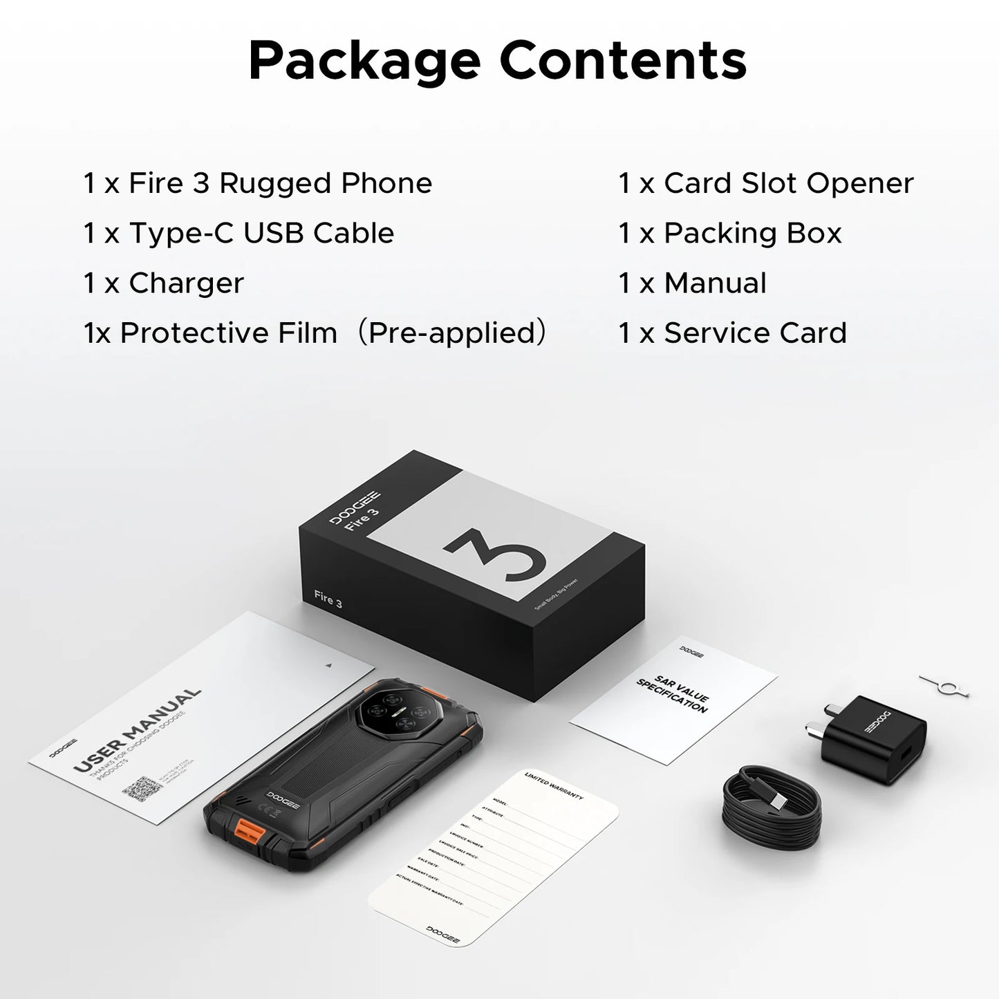 DOOGEE Fire 3 Robustes - 8350mAh Akku 5.5Zoll Display Unisoc Octa Core