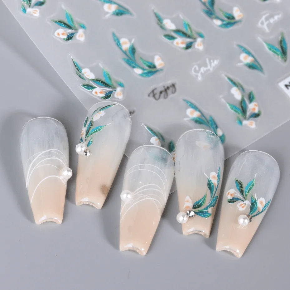SWEET TREND JINO 3D Blumenaufkleber - 12 Stück Matte S