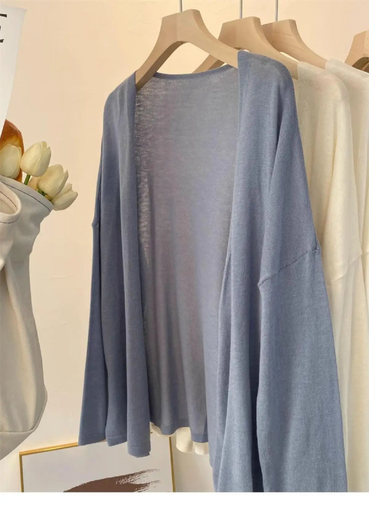 LovelyRoyalCN Cardigan Sommer Strick - Größe M, Material Baumwolle, Farbe Apricot