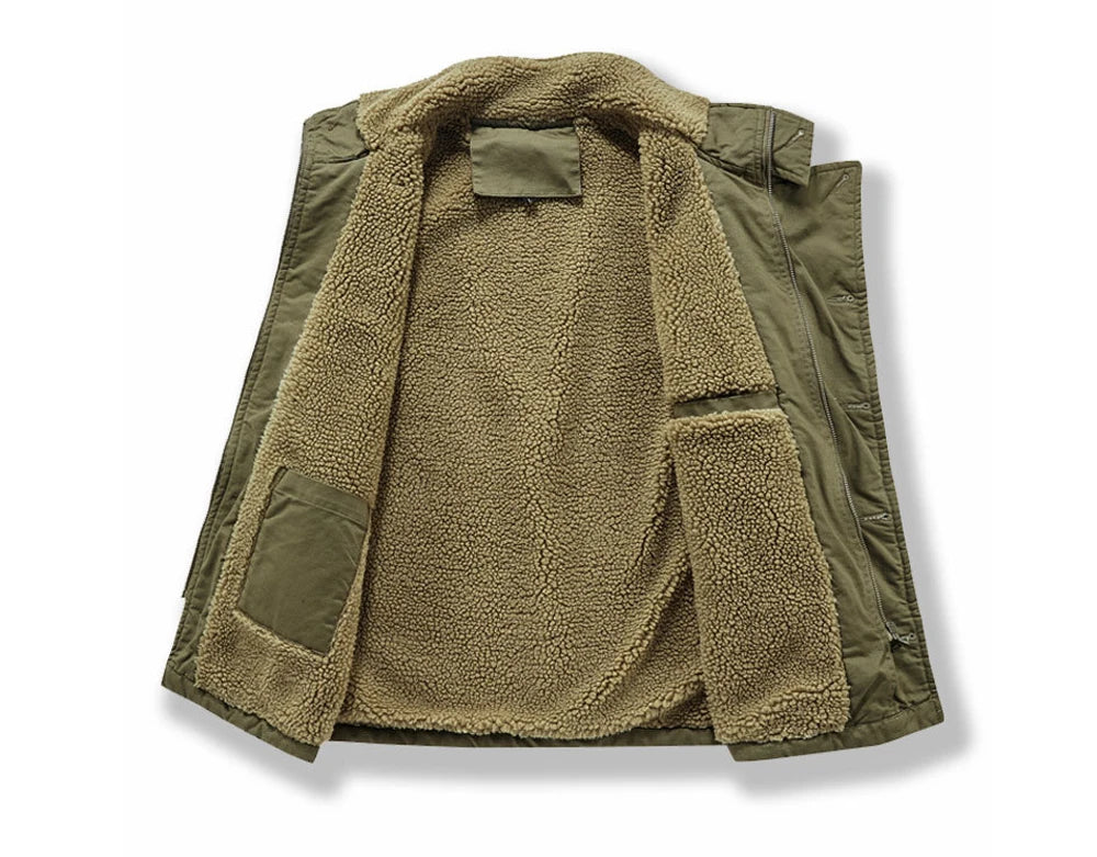 DIMUSICN Fleece Weste Warme Gepolsterte Stehkragen - Größe 6XL, Winddicht, Taschen