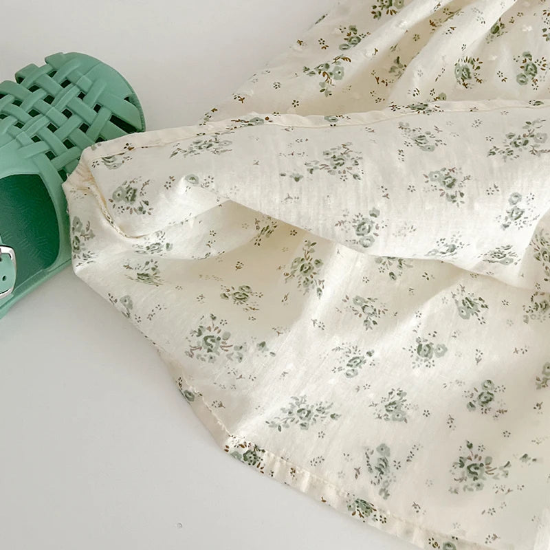 Infant Baby Girls Short Sleeve Green Printing Tops Shorts 2Pcs Clothing Sets Summer Baby Girls Children's Clothes Suit 0-3Yrs