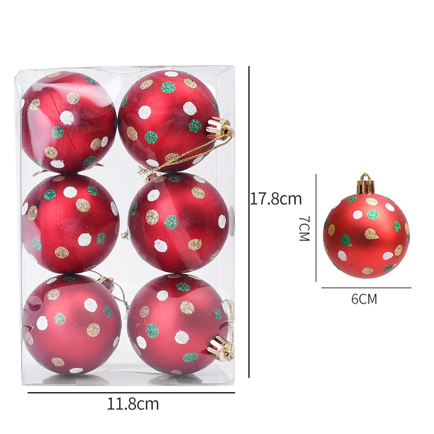 Choice Glitter Kugeln Glitzer Malerei - 6er Set Durchmesser 3 cm