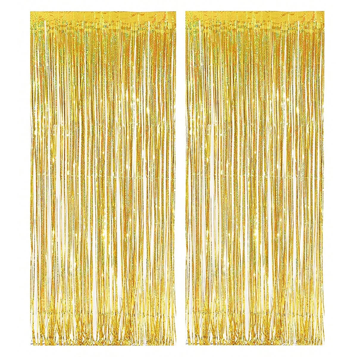 W0020 Lametta-Vorhang Hochzeitdeko - 2 Stück, 2 m, rosa