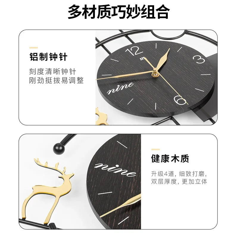 Artistic Living Room Wall Clock Modern Light Luxury High-end Home Restaurant Decoration Creative Silent Wall Clock