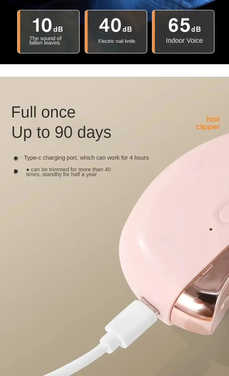 Electric Nail Clipper Grinding and Polishing 2 in 1 Multifunctional Portable Automatic Nail Grinder Electric Manicure Tool