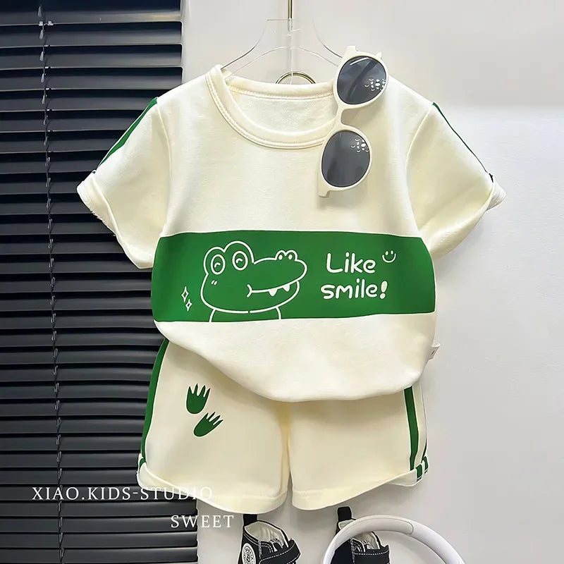 Sonkpuel Baby Set Gestreift Kurzarm - Baumwolle 1-3J 2Tlg