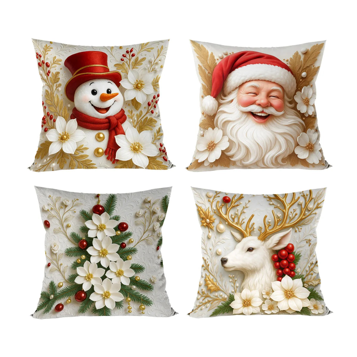 4pcs Christmas Cushion Cover Pillowcase Merry Christmas Decoration Linen Pillow Cases Home 2025 Xmas Gifts Pillow Covers 2026