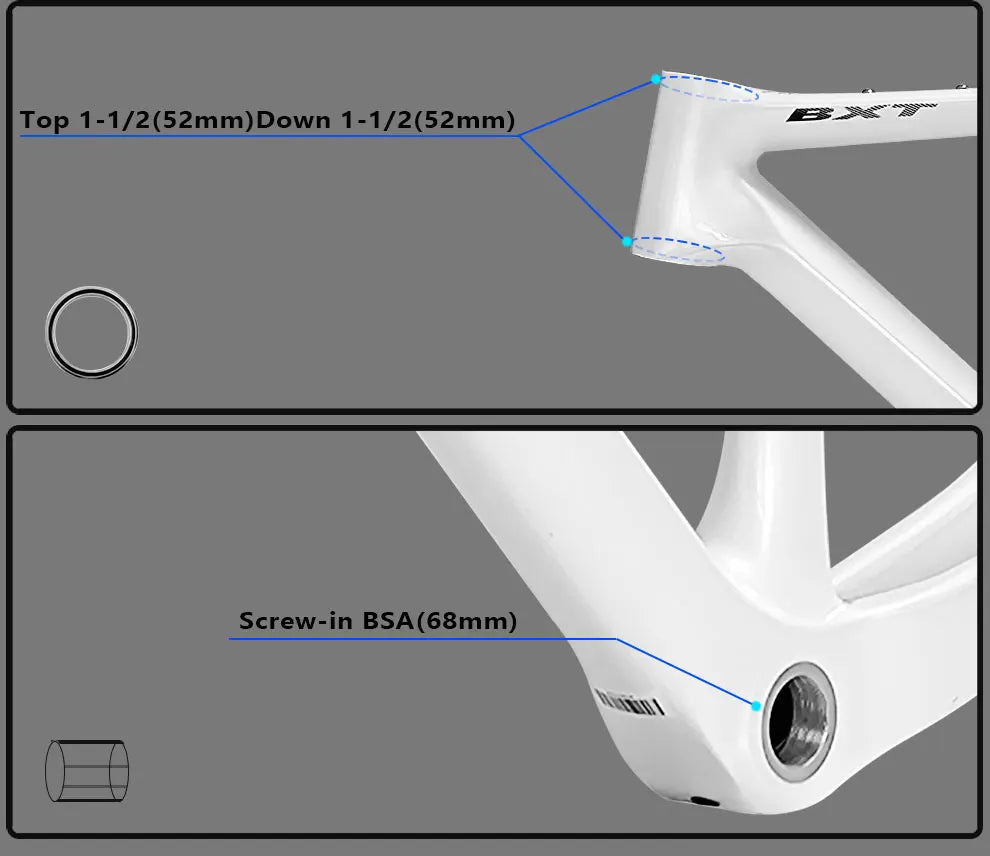 BXT Carbon Gravel Bike Frame Fully Hidden Cable Carbon Frame Fork Thru Axle Gravel Disc Brake Carbon MTB Road Bicycle Frame 27.5