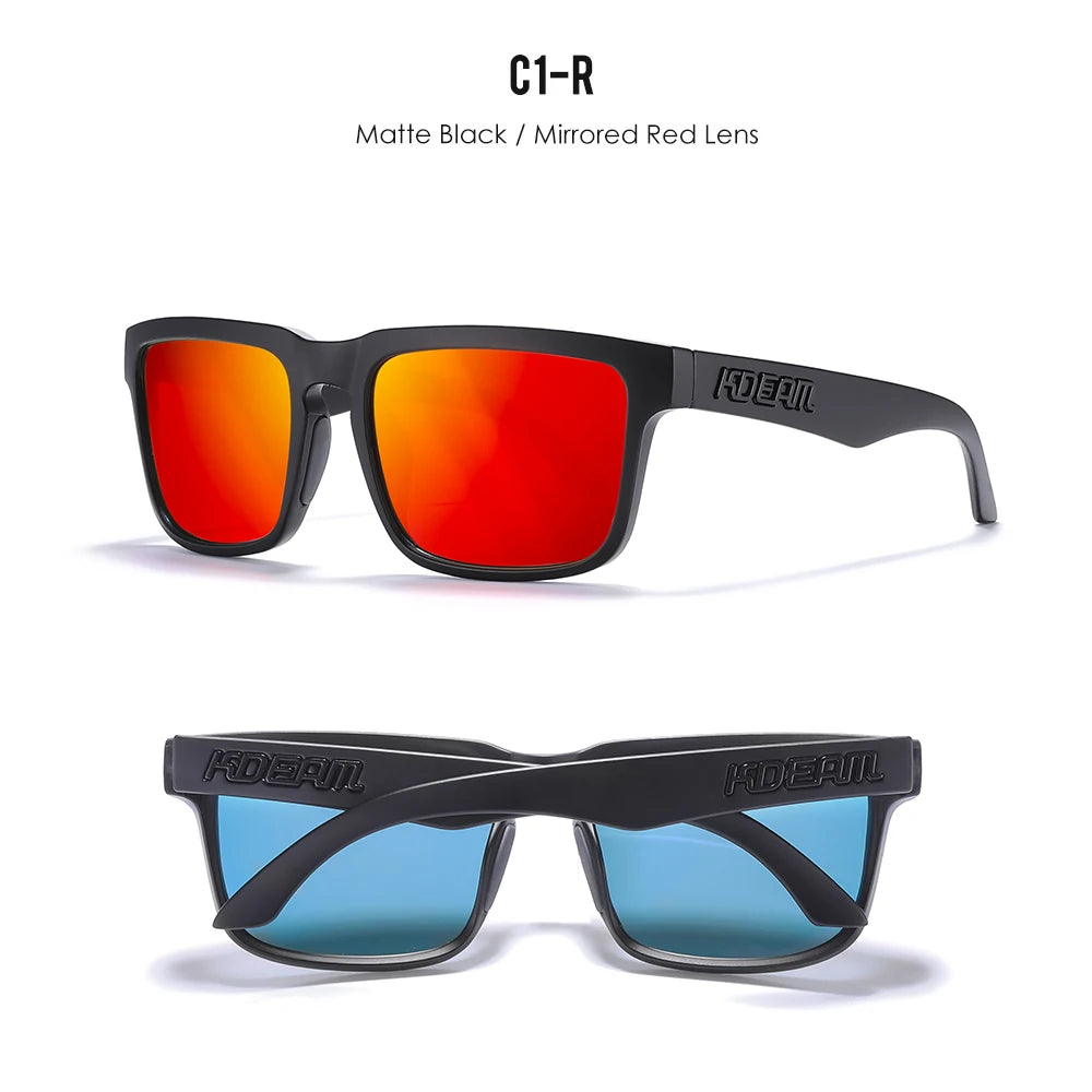 KDEAM Herren Polarisierte Sonnenbrille Quadratisch Casual Outdoor Sonnen Brille Frauen Unisex Sonnenbrille für Paare mit Neuer Verpackung