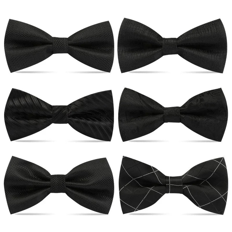 HYWAC28 Herrenfliege Verstellbar - Schwarz Polyester 8cm