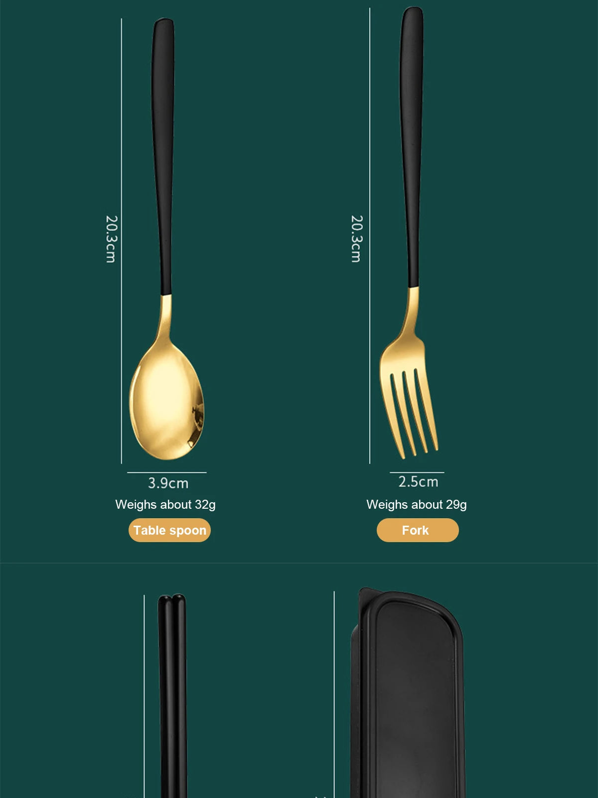 Noma Nova Tragbar Besteckset - 3 Teilig Edelstahl 20 cm