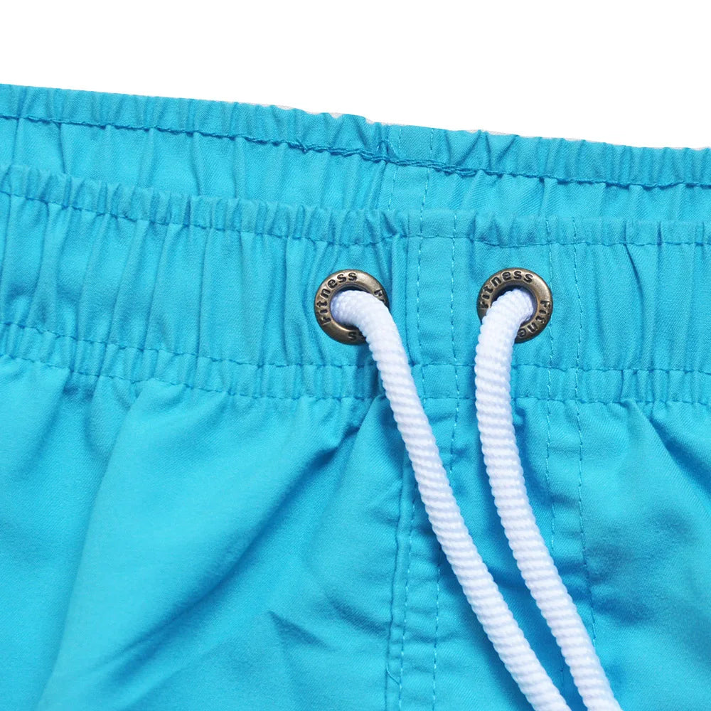 Männer Quick Dry Board Shorts - Schnelltrocknende Badehose Schwimmen Trunks Atmungsaktiv Kordelzug Taschen Surfing Beach