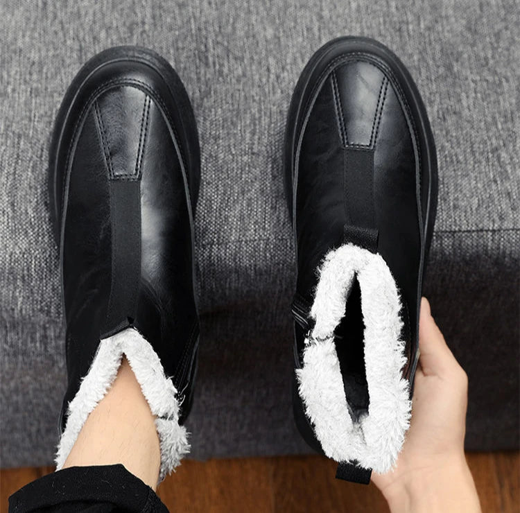 Ghete de zăpadă impermeabile Shangkaka - Ghete până la gleznă cu fermoar, înălțimea tocului 1-3 centimetri