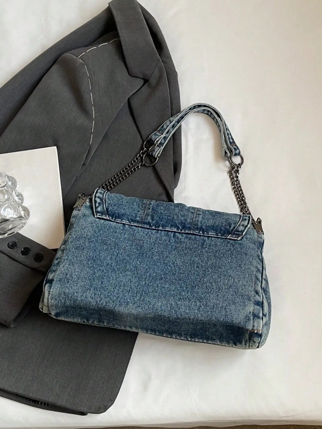 Geantă de umăr la modă și versatilă, geantă crossbody, geantă de navetă, geantă de facultate minimalistă casual pentru femei, geantă cu clapă