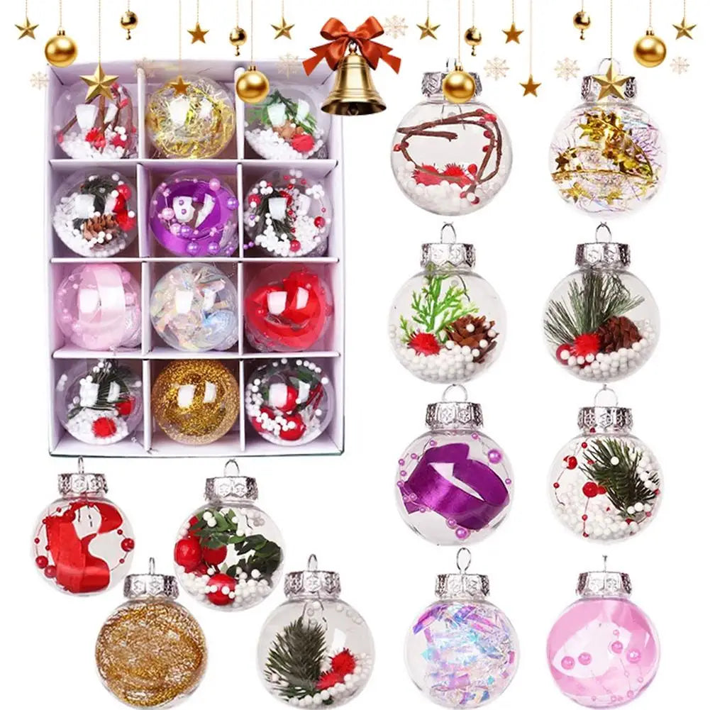 SnowBall Schneemannkugeln Transparent - 12er Set, Glaskugeln