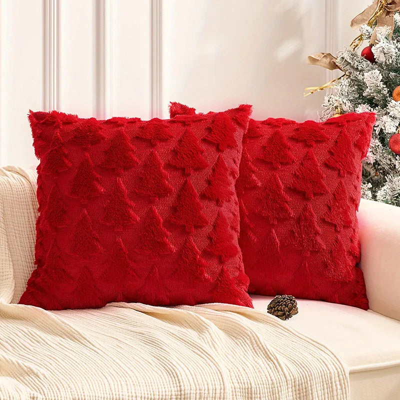 Christmas Romantic Throw Pillow Cover Plushh Stamping Waist Cushion Cover Decor Home Decorative Pillowcas