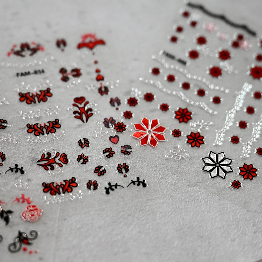 MingLee Nail Art Schmetterling Rose - 30 Stk, Selbstklebend
