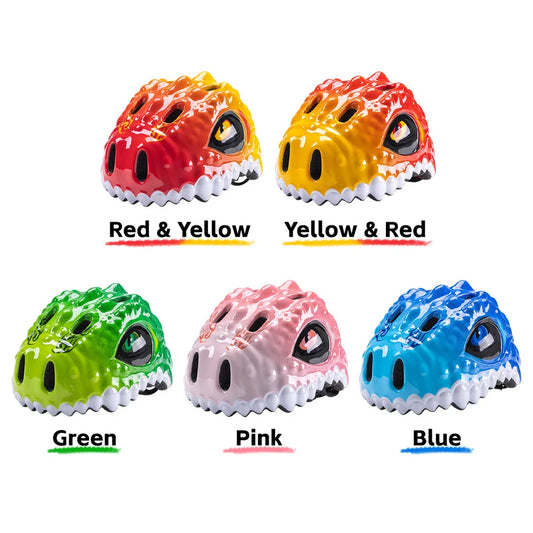 Kids Toddler Bike Helmet Adjustable Dinosaur Helmet Breathable Skating Helmet for Boys and Girls