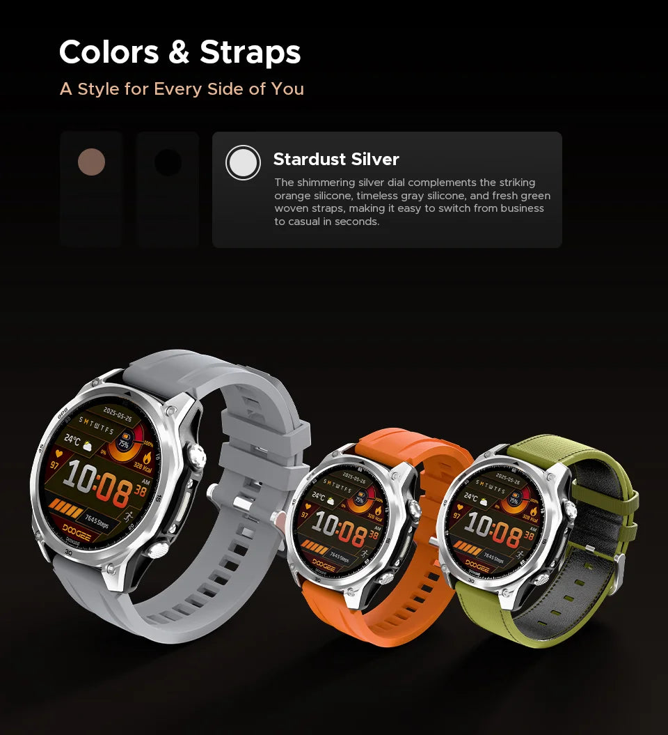 DOOGEE Anywise W1 AMOLED - Akkulaufzeit 18 Tage, Bluetooth 5.3, 1,43 Zoll