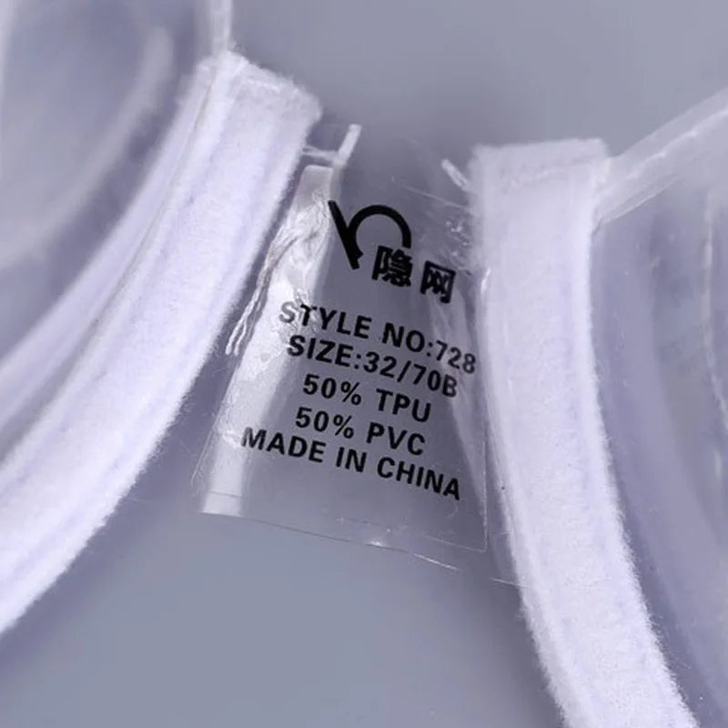 elegant Transparent Clear Push Up Bra for Women Ultra-thin Invisible Bras Soft TPU Plastic Shoulder Straps See Through Underwear
