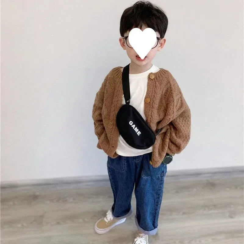 Koreanische Strickjacke Grobe Wolle - Gr.3-6, Cashmere