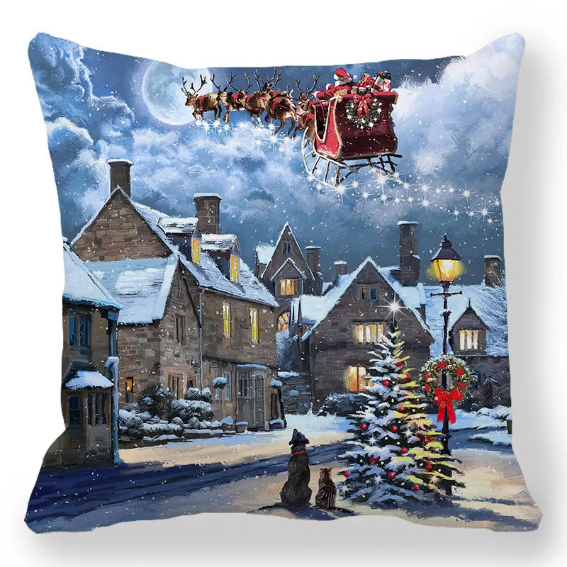 2025 New Year Christmas pillow case 30*50cm,40*40cm,45x45cm, cushion cover home Christmas decoration pillow case