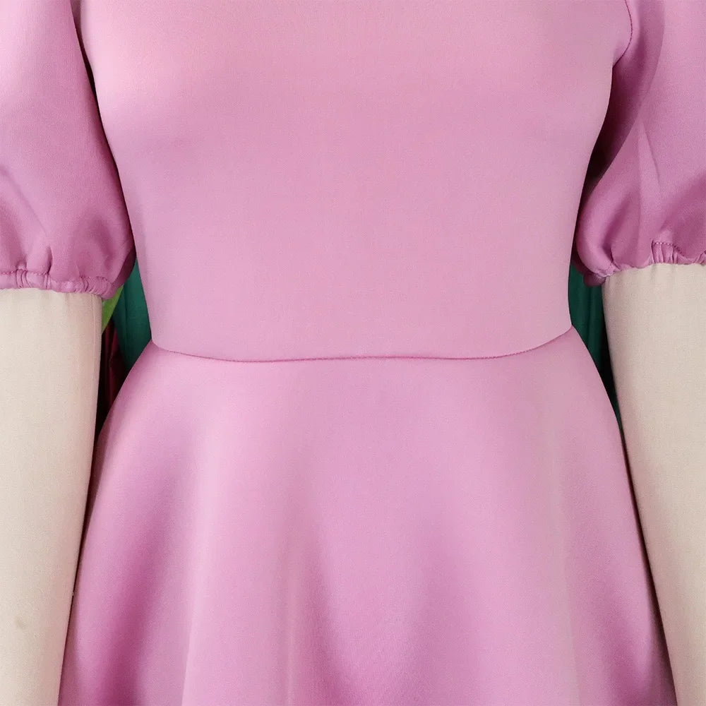 Elegante Kleider Für Frauen 2024 O-Ausschnitt Kurze Ärmel Hohe Taille Plissiert Midi Luxus Weiblich Geburtstag Party Dinner Vestidos