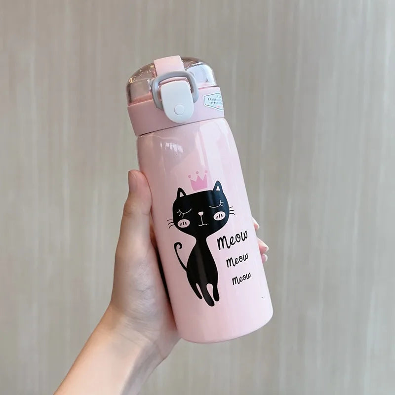 CREAWIND Cartoon Cat Vakuumflasche - Edelstahl 350/500ml