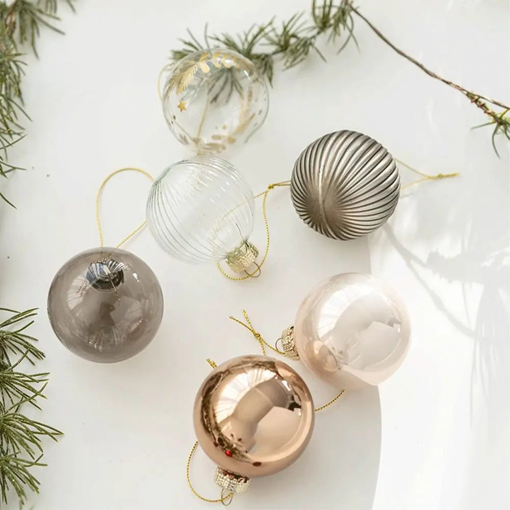 GlassCraft Weihnachtskugeln Delikat Gemalt - 6er Set Durchmesser 6 cm