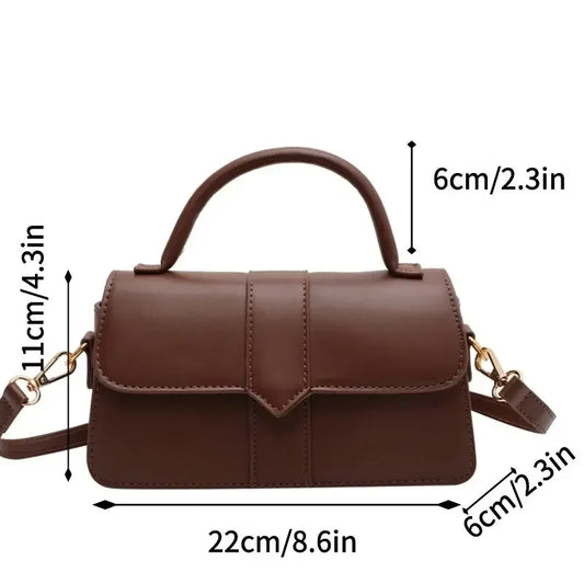 Fashion Crossbody Small Square Bag PU Leather Shoulder Bag for Women Vintage Handbag Crossbody Bags Underarm Bag Square Satchel