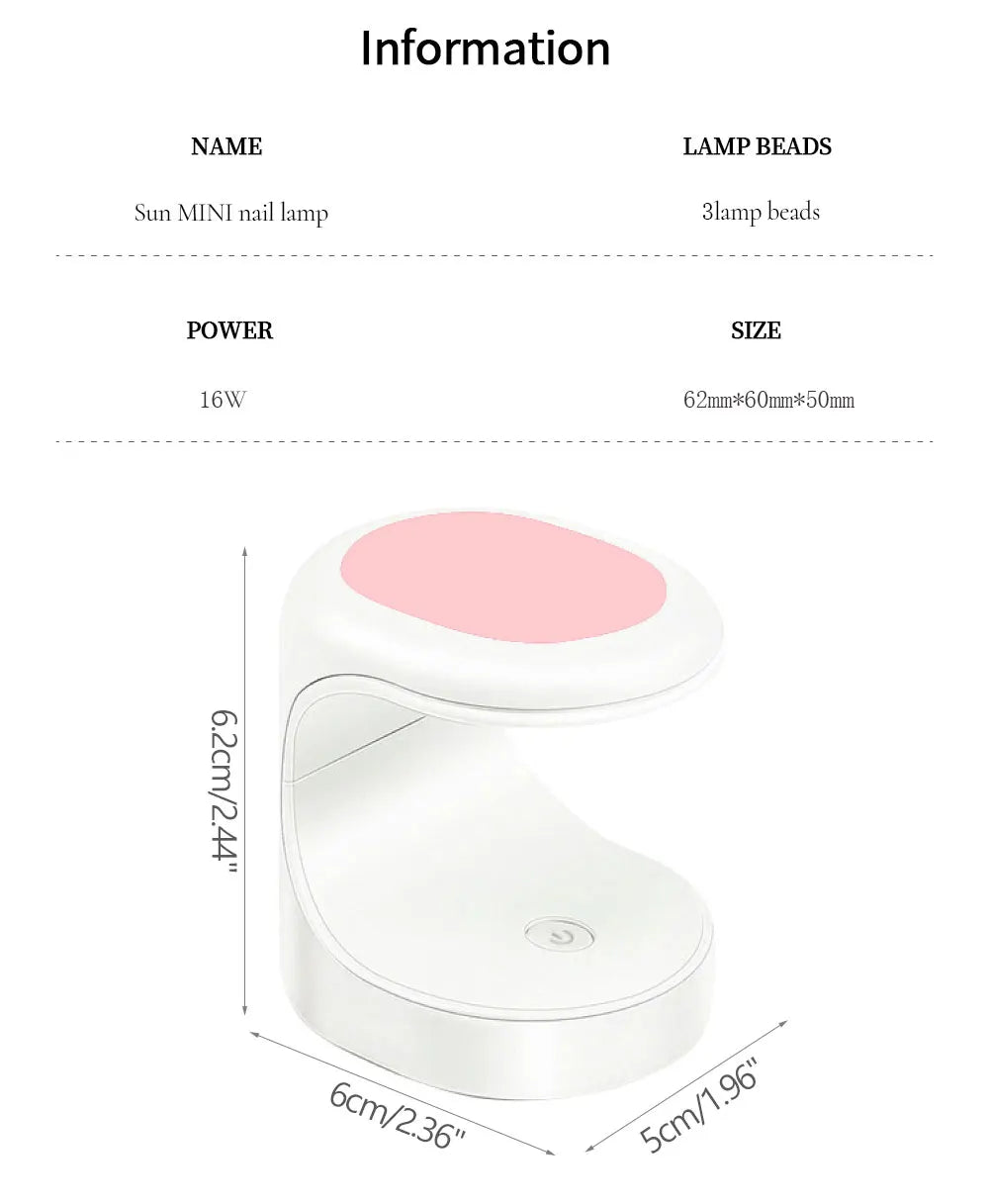 Nagel-Lampe 2025: Mini-16W UV-LED USB-Cable - Manicure Tool Collection