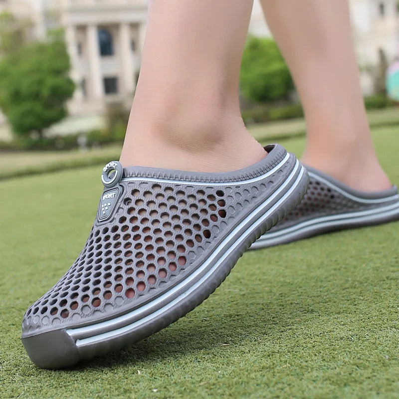 POLALI Damen Sandalen 2023 Sommer Sandalen Mode Ausgehöhlt Atmungsaktiv Strand Hausschuhe Flip Flops EVA Massage Hausschuhe Sandalen