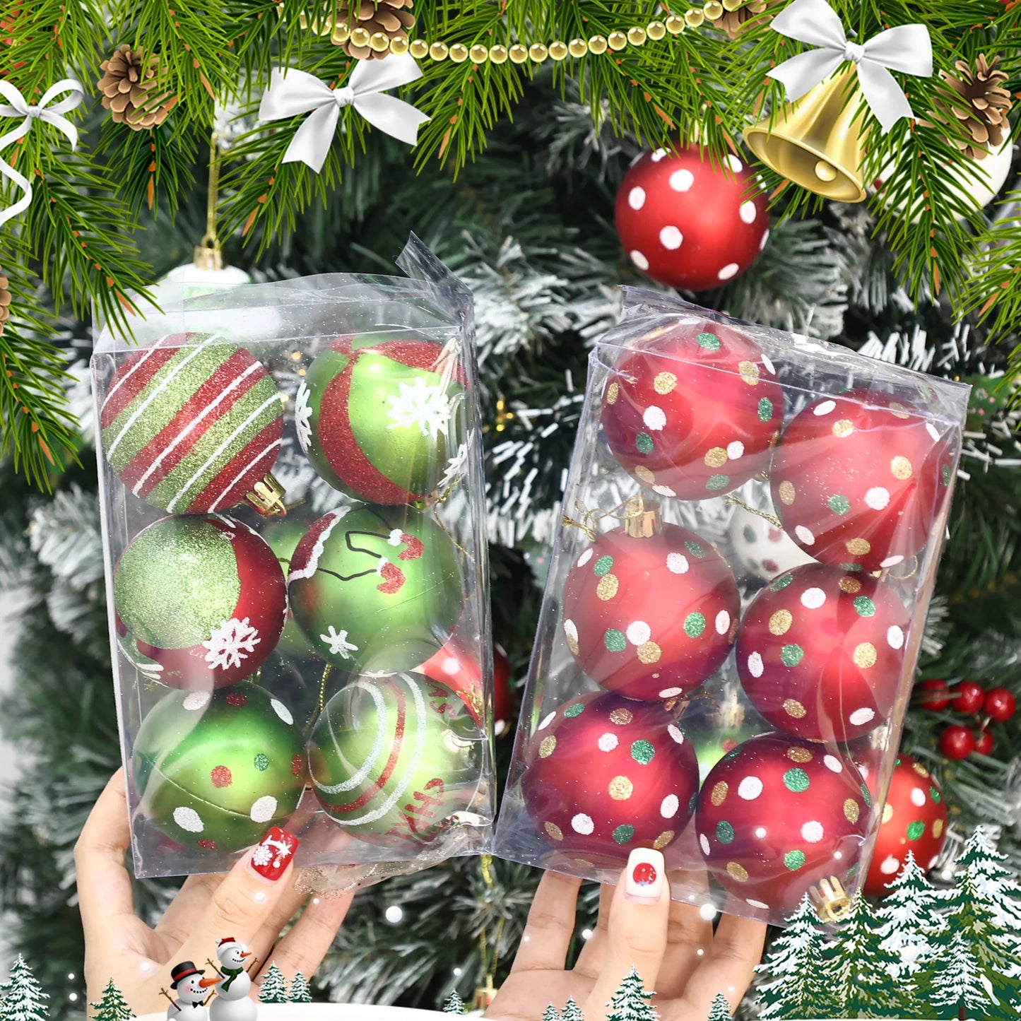 Choice Glitter Kugeln Glitzer Malerei - 6er Set Durchmesser 3 cm