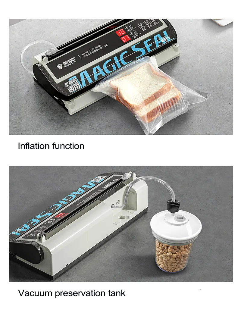 MS175 Vacuum Sealer Machine Wet Vacuum Sealer Packaging Machine Professional Food Plastic Bag Sealer 220V/110V