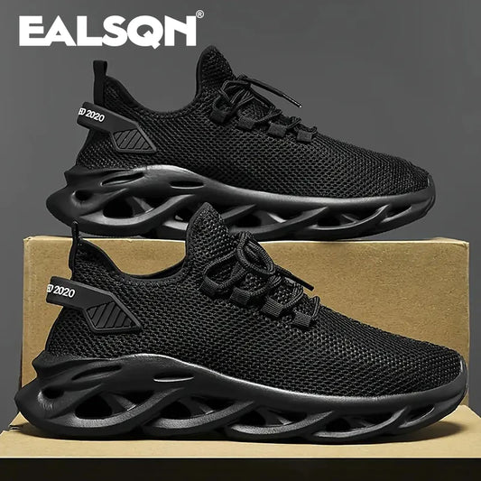 Herren-Laufschuhe 2025: EALSQN Männer Sport Laufen Schwarz Jogging Schuhe Lässige Sneaker Braun Outdoor Atmungsaktiv Mesh Frauen Leicht Stoßdämpfung Schwarz Tennis Kollektion