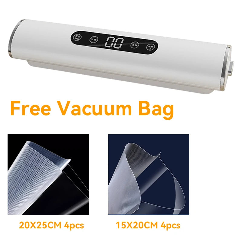 Vacuum Sealer Household Packaging Machine Portable Fresh-keeping Machine Lcd Screen Automatic Four Modes Plastic Bag Sealant