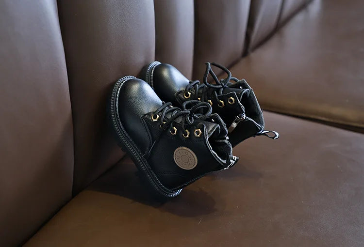 Kinderstiefel für Jungen und Mädchen, modische Kinder-Knöchel-Schneestiefel, Gummi-Außensohle, Herbst-Winter, warm, klassisch für Kleinkinder, große Kinder