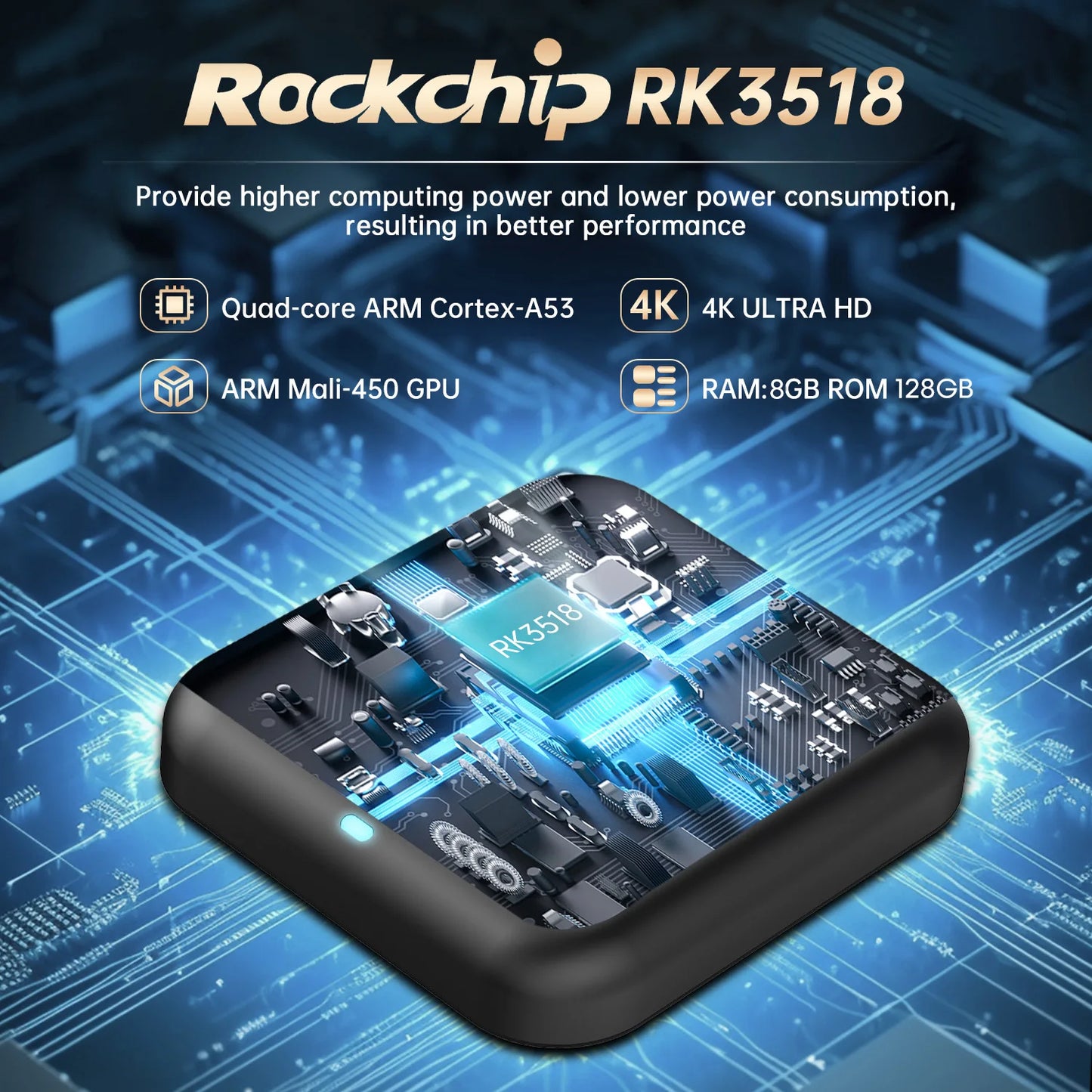 Janmifly R69-1 4K Android TV Box - 6 GB RAM 128 GB ROM 5V 2A