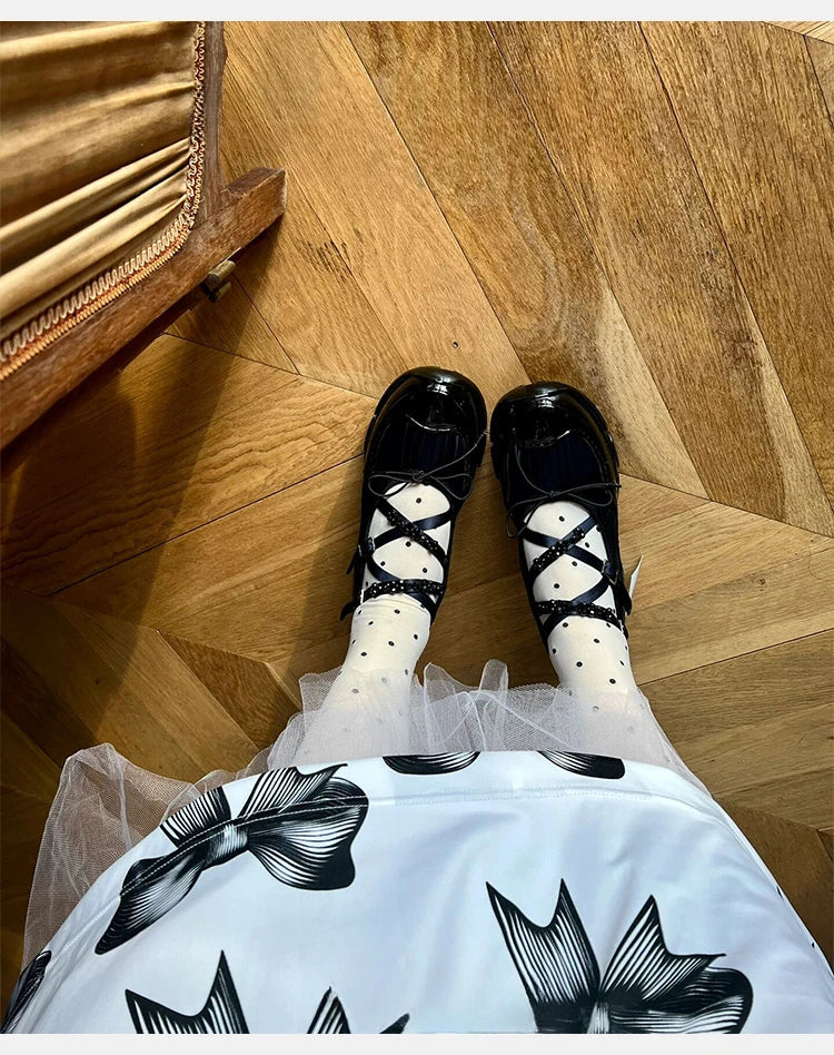 Damen Niedrige Absätze 2025 - Koreanischer Stil Perlenkette Mary Jane Flats - Party Arbeit Casual Bootsschuhe
