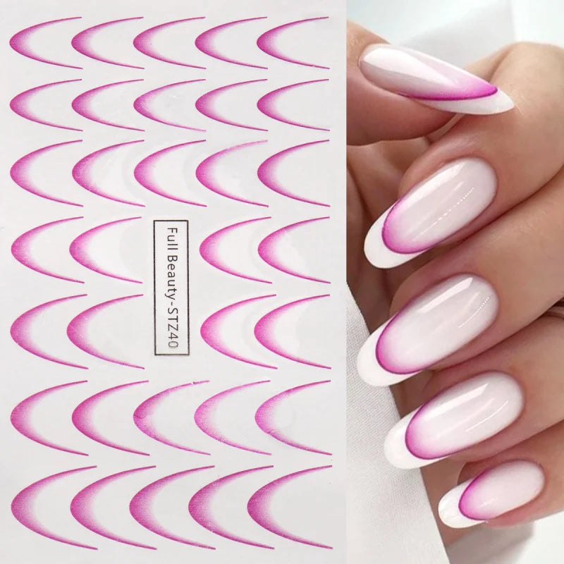 Choice FB-STZ40 Ombre French Nagelsticker - 8 Stück 6.3x10cm