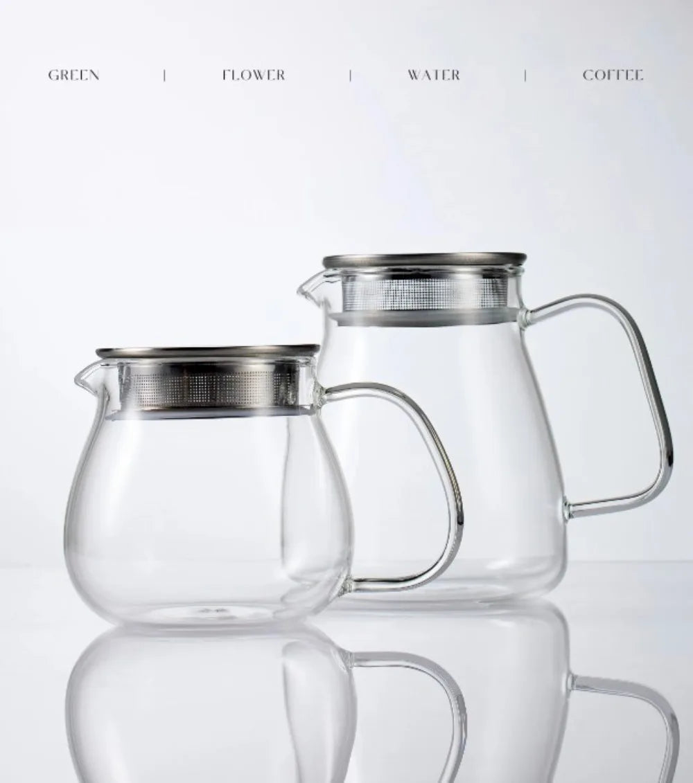 Aihogard Glas Kaffeekanne Hitzebeständig - 450ml Filter