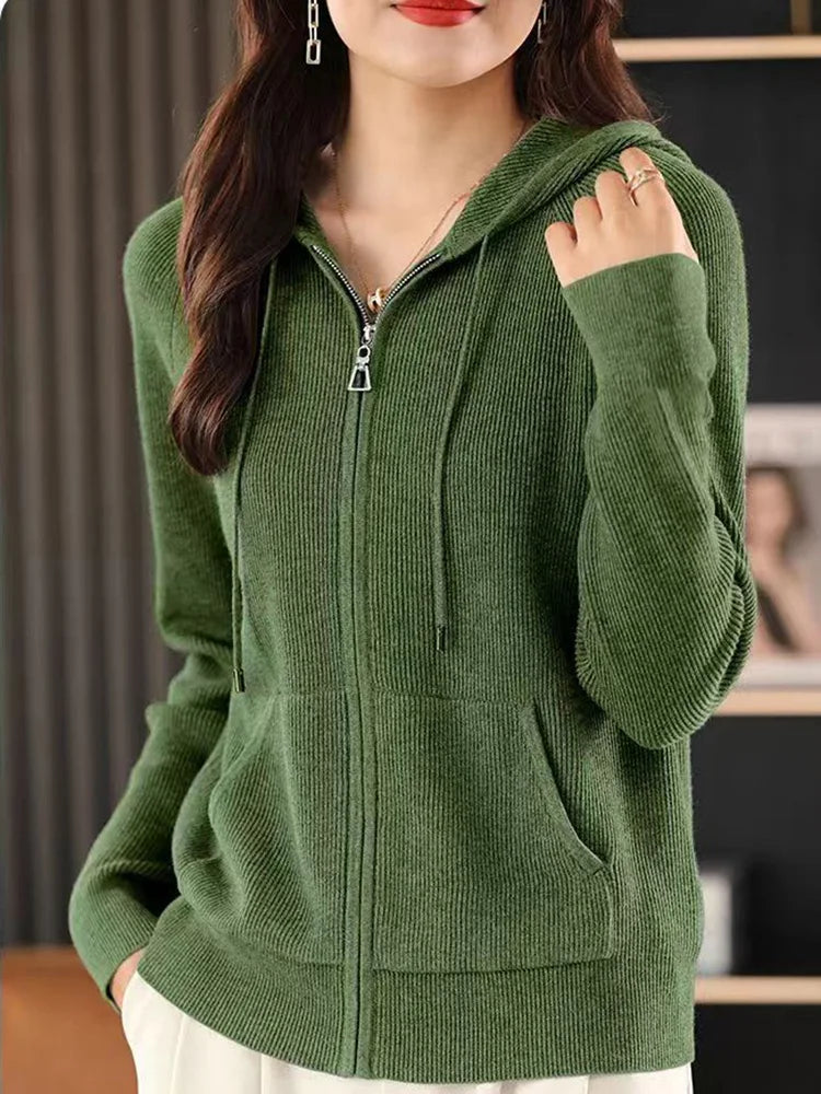 LTYQIN Cardigan Doppel-Reißverschluss-Größe M, 220–320 g/m²