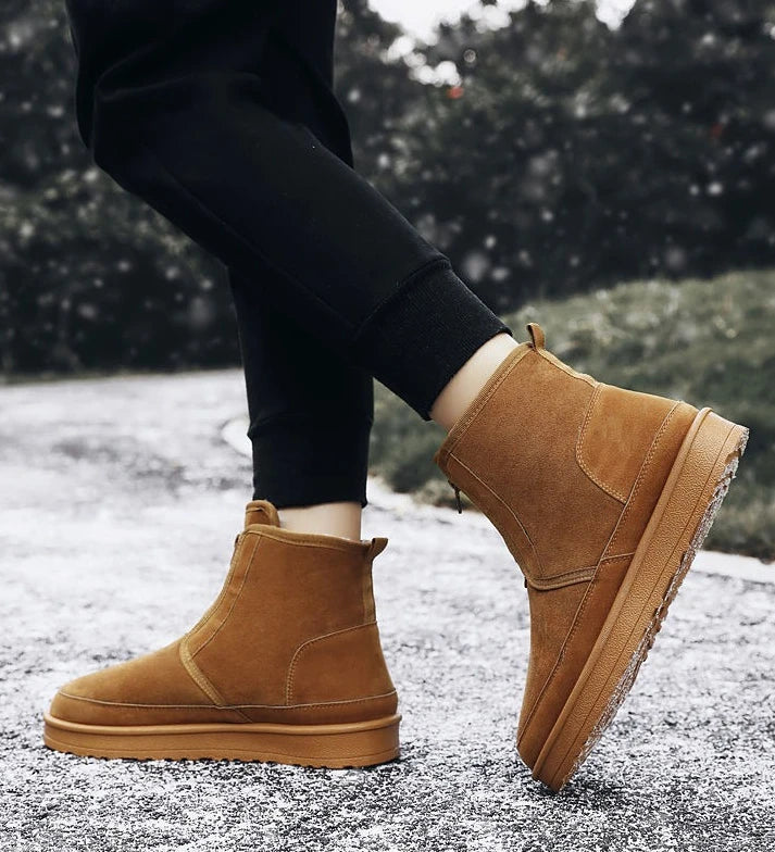 Ghete de iarnă Shangkaka, căptușite călduros - fermoar, căptușeală din pluș, talpă antiderapantă