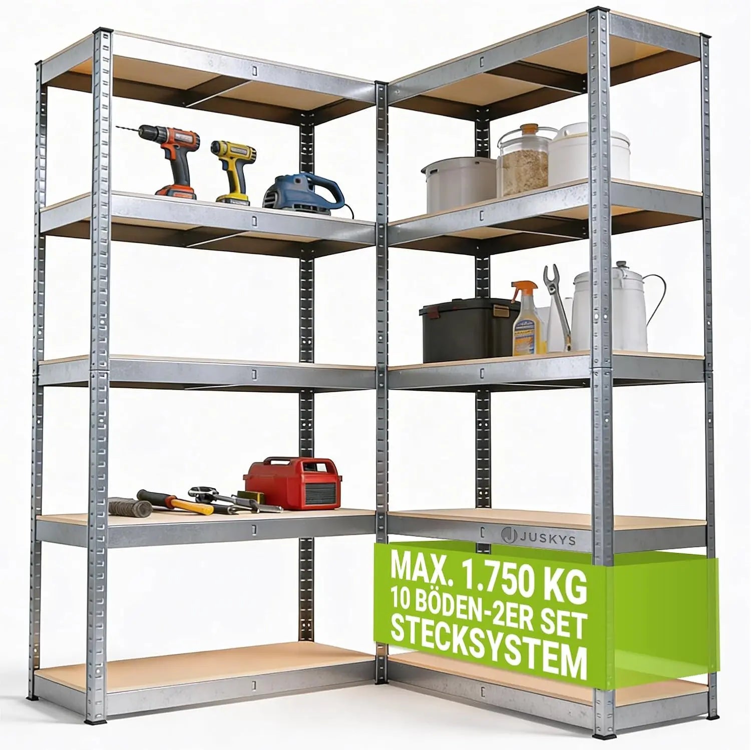 NBVCX Lagerregal Basic Schwerlast - Tragfähigkeit 3500 kg 180x90x40 cm by Golden Bridge Store