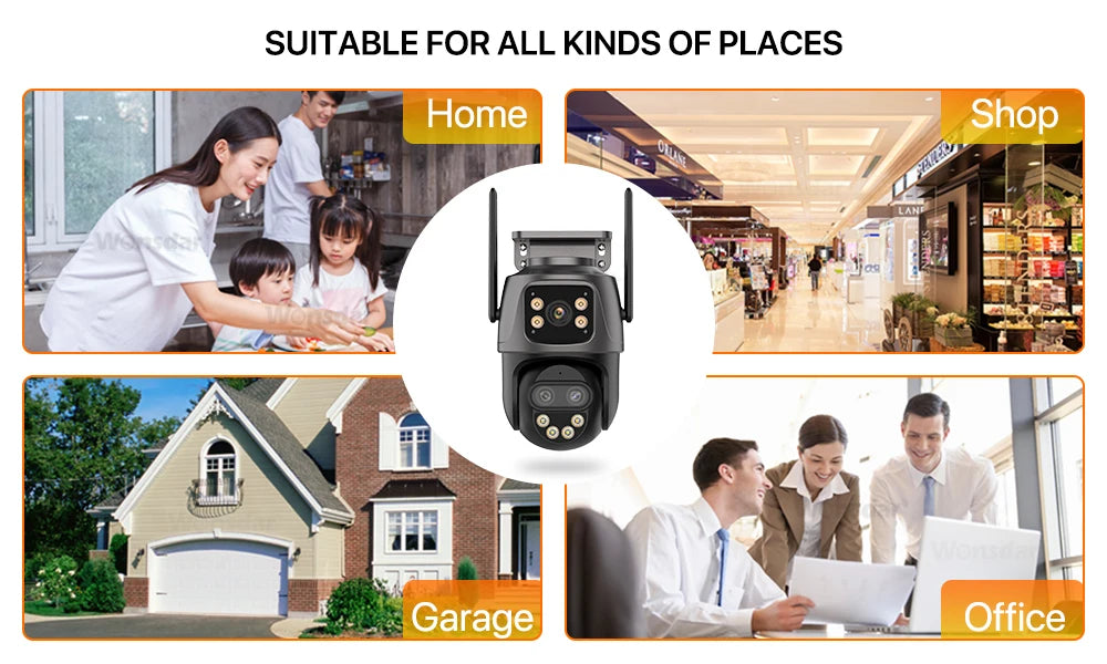 Dreilinsen-PTZ-IP-Kamera 6K HD Outdoor 8x Zoom WiFi Sicherheitskamera 4K 8MP Dual Screen Auto Tracking Wireless Video CCTV iCsee