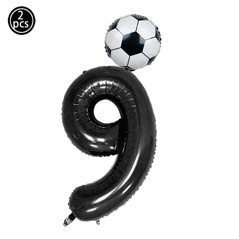 Baloane cu numere de fotbal 2025: Set folie verde 32" - Colecția Sports Party