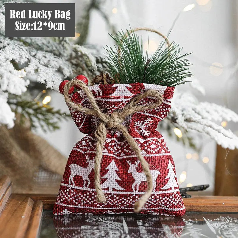 Weihnachtsdekoration, Weihnachtsbaum, Plüsch-Anhänger, Weihnachtsmann, kleine Glocke, Elch, Schneeflocke, Schleife, Stern, Glückstüte, Zuckerstangen-Anhänger